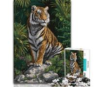 Jigsaws 1000 Pieces for Teenagers Jungle Tiger,Challenging Game And Family Play Educational Game for Birthday,Chrismas 75x50cm