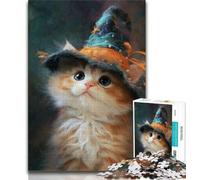 Jigsaws 1000 Pieces for Teenagers Kitten Magician,Help The Brain Exercise Addictive Toys to Cultivate Patience Perfect Decoration (38x26cm)