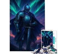 Jigsaws 1000 Pieces for Teenagers Knight in Shining Armor with Sword Relaxing Games Brain Intelligence Challenge Addictive Toys Funny Gifts Home Decoration (Size 38x26cm)