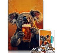 Jigsaws 1000 Pieces for Teenagers Koala Drinking Beer Teenager Puzzles,learning Educational for Is Ideal As A Gift for The Whole Family (size 38x26cm)