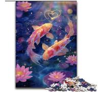 Jigsaws 1000 Pieces for Teenagers Koi, Family Game Stress Reliever Difficult Challenge Enhance Love between Couples (Size50x75cm)