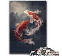 Jigsaws 1000 Pieces for Teenagers Koi Fish Stress Reliever Difficult Challenge Deal As Gifts for The Whole Family 50x75cm