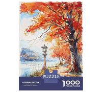 Jigsaws 1000 Pieces for Teenagers Lakeside Autumn Light Jigsaws for Adults Brain Teaser Game A Work of Art Great Gift for Gaming 52x38cm/1000pcs
