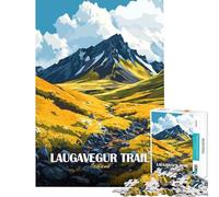Jigsaws 1000 Pieces for Teenagers Laugavegur Trail Iceland Landscape Art for Educational Game Challenge Toy for Educational Game Difficult Hard Art Work Gifts (size 50x75cm)
