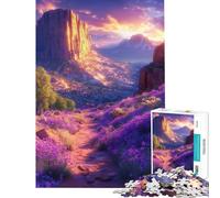 Jigsaws 1000 Pieces for Teenagers Lavender Canyon Landscape Challenging To Complete Learning Educational Family Game for And from 14 Years And over (38x26cm)