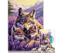 Jigsaws 1000 Pieces for Teenagers Lavender Wolf 1000 Piece Jigsaw,Challenging Difficult Deal As Gifts for The Whole Family (size 75x50cm)