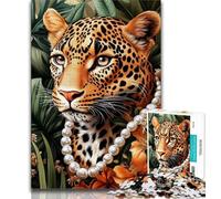 Jigsaws 1000 Pieces for Teenagers Leopard Rose,Challenging Game And Family Play Educational Game for Birthday,Chrismas 38x26cm