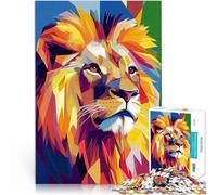 Jigsaws 1000 Pieces for teenagers Lion Close Up Wpap Trainieren Sie Ihr Gehirn und Ihre Hände Eltern-Kind-Interaktion75x50cm