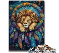 Jigsaws 1000 Pieces for Teenagers Lion Dream Catcher Family Game Stress Reliever Difficult Challenge Suitable for Couples 50x75cm