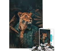 Jigsaws 1000 Pieces for Teenagers Lioness Elegance Botanical Relaxing Games Brain Intelligence Challenge Addictive Toys Funny Gifts Home Decoration (Size 75x50cm)