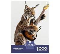 Jigsaws 1000 Pieces for Teenagers Lynx Guitar Jigsaws for Adults Brain Teaser Game A Work of Art Great Gift for Gaming 70x50cm/1000pcs