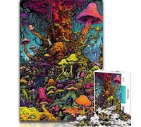 Jigsaws 1000 Pieces for Teenagers Magical Mushrooms Adult Jigsaw,Fun Games Every Piece Is Unique - Challenging Family Fun Game (size 75x50cm)