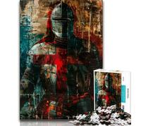 Jigsaws 1000 Pieces for Teenagers Majestic Knight Adult Jigsaw,Fun Games Every Piece Is Unique - Challenging Family Fun Game (size 75x50cm)