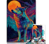 Jigsaws 1000 Pieces for Teenagers Majestic Wolf,Brain Intelligence Challenge Addictive Toys Birthday Present,Gifts,Wall Art 38x26cm