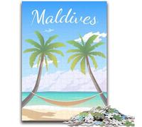 Jigsaws 1000 Pieces for Teenagers Maldives for And 14 Years And over Educational Challenge Fun Activities at Home, Birthday Gifts, Travel Gifts (size 50x70cm)