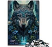 Jigsaws 1000 Pieces for Teenagers Mandala Wolf in Jungle Challenging To Complete But Fun And Humorous Birthday Present, Gifts, Wall Art 38x26cm