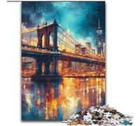 Jigsaws 1000 Pieces for Teenagers Manhattan Bridge, for And from 14 Years And over Educational Learning Toys Family Games Birthday Present (Size 50x75cm)