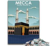 Jigsaws 1000 Pieces for Teenagers Mecca Saudi Aradbia Art for And 14 Years And over Educational Challenge Fun Activities at Home, Birthday Gifts, Travel Gifts (size 38x26cm)