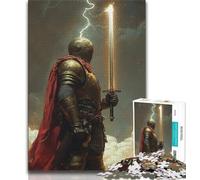 Jigsaws 1000 Pieces for Teenagers Medieval Majestic Knight 1000 Piece Jigsaw,Challenging Difficult Deal As Gifts for The Whole Family (size 38x26cm)