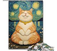 Jigsaws 1000 Pieces for Teenagers Meditating Cat Family Fun for Is Ideal As A Gift for The Whole Family for And Age 14 Years Up (size 26x38cm)