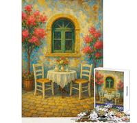 Jigsaws 1000 Pieces for Teenagers Mediterranean Courtyard Serenity Brain Teaser Game Difficult Hard Toy Wall Decor Help The Brain Exercise (50x75cm)
