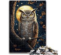 Jigsaws 1000 Pieces for Teenagers Midnight Owl Teenager Puzzles,Brain Intelligence Challenge Addictive Toys for Home Decoration (75x50cm)
