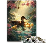 Jigsaws 1000 Pieces for Teenagers Mother Duck 1000 Pieces for Teenagers,Interesting Stress Reduction Parent-child Interaction (75x50cm)