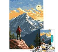 Jigsaws 1000 Pieces for Teenagers Mountain Climbing Alps Relaxing Games Brain Intelligence Challenge Addictive Toys Funny Gifts Home Decoration (Size 38x26cm)