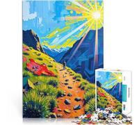 Jigsaws 1000 Pieces for teenagers Mountain Path to the Sun Brain intelligence challenge addictive toys Parent-child interaction 50x70cm
