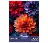 Jigsaws 1000 Pieces for Teenagers Multicolor Dahlia Flowers Jigsaw Toy Wall Decor Staycation Kill Time Gifts for Friends And Family 52x38cm/1000pcs