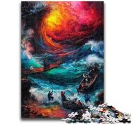 Jigsaws 1000 Pieces for Teenagers Mysterious Waves Family Game Stress Reliever Difficult Challenge Suitable for Couples 26x38cm