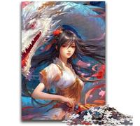 Jigsaws 1000 Pieces for Teenagers Mystical Dragon Girl Help The Brain Exercise Addictive Toys to Cultivate Patience Wall Decoration 26x38cm