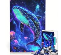 Jigsaws 1000 Pieces for Teenagers Neon Whale Deep Sea Educational Games Parent-child Interaction for Is Ideal As A Gift 38x26cm