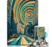 Jigsaws 1000 Pieces for Teenagers New York Cityscape,Brain Intelligence Challenge Addictive Toys Birthday Present,Gifts,Wall Art 38x26cm