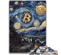 Jigsaws 1000 Pieces for Teenagers Night Sky Bitcoin 1000 Pieces for Teenagers,Relax Games Is Ideal As A Gift for The Whole Family (50x75cm)