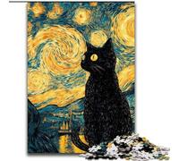 Jigsaws 1000 Pieces for Teenagers Night Sky Cat Educational Games Home Decoration for Is Ideal As A Gift for The Whole Family (size 50x75cm)
