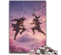 Jigsaws 1000 Pieces for Teenagers Ninja at The Foot of Mount Fuji Artistic Wall Decor & Birthday Gift Idea for Friends, Home Office 50X75CM