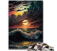 Jigsaws 1000 Pieces for Teenagers Ocean Sunset Oil Painting for And 14 Years And over Educational Challenge Fun Activities at Home, Birthday Gifts, Travel Gifts 50x75cm