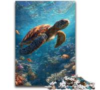 Jigsaws 1000 Pieces for Teenagers Ocean Turtle for And 14 Years And over Educational Challenge Fun Activities at Home, Birthday Gifts, Travel Gifts 50x75cm