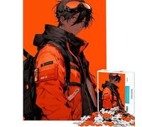 Jigsaws 1000 Pieces for Teenagers Orange Anime Guy Toy Intellectual Game Impossible Game Analysis And Logic Gifts For Birthdays (Size 38x26cm)