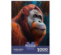 Jigsaws 1000 Pieces for Teenagers Orangutan Wall Art Print Puzzles for Adults Toy Wall Decor Pattern Assembly Great Gift for Gaming 52x38cm/1000pcs