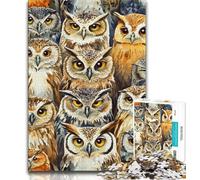 Jigsaws 1000 Pieces for Teenagers Owl Collage 1000 Piece Jigsaw,Educational Stress Relief Toy Gifts for Friends And Family (size 38x26cm)
