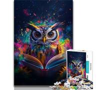 Jigsaws 1000 Pieces for Teenagers Owl Reading 1000 Piece Puzzle,Stress Reliever Staycation Kill Time Wishlist with Santa Claus 26x38cm