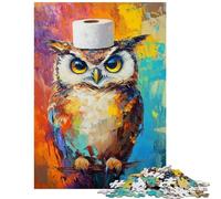 Jigsaws 1000 Pieces for Teenagers Owl with A Roll Family Game Learning Educational Home Decoration Toys Help The Brain Exercise Size 38x26cm