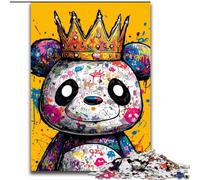 Jigsaws 1000 Pieces for Teenagers Panda Wearing Crown, Family Game Stress Reliever Difficult Challenge Enhance Love between Couples (Size50x75cm)