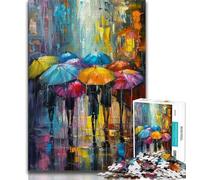 Jigsaws 1000 Pieces for Teenagers People in The Rain, Stress Reliever Difficult Challenge,Secret Santa Gifts for And Age 14 38x26cm