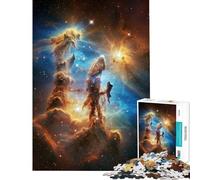 Jigsaws 1000 Pieces for Teenagers Pillars of Creation Space Nebula Challenging To Complete Learning Educational Family Game for And from 14 Years And over (38x52cm)