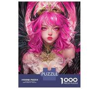 Jigsaws 1000 Pieces for Teenagers Pink-Haired Fantasy Queen Anime Adult Puzzles Relaxing Games Precision Cutting Gifts for Friends And Family 70x50cm/1000pcs