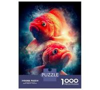 Jigsaws 1000 Pieces for Teenagers Pisces Zodiac Sign with Two Fish Jigsaw Puzzle Toy Wall Decor Difficult Challenge Birthday Present, Gifts, 52x38cm/1000pcs