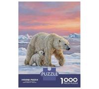 Jigsaws 1000 Pieces for Teenagers Polar Bears in Arctic Sunset Teenager Puzzles Toy Wall Decor Presents for Women Birthday Present, Gifts, 52x38cm/1000pcs